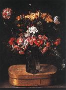 Jacques Linard Bouquet on Wooden Box oil painting